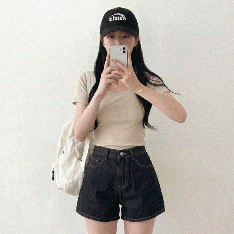 クロップ半袖Tシャツ(5color) CREAM