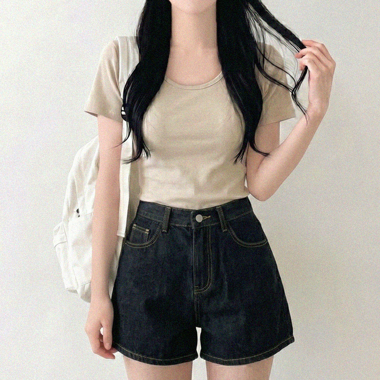 クロップ半袖Tシャツ(5color) CREAM