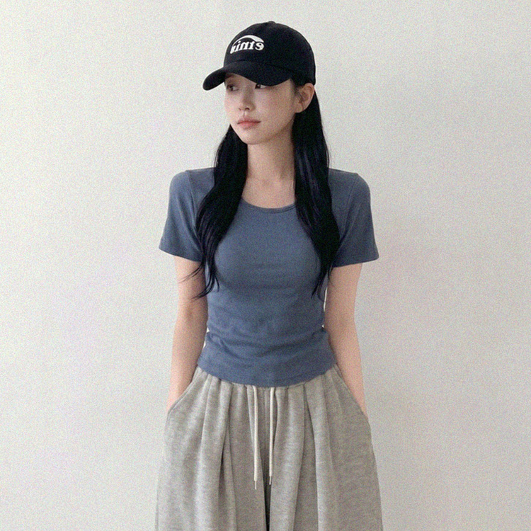 クロップ半袖Tシャツ(5color) NAVY