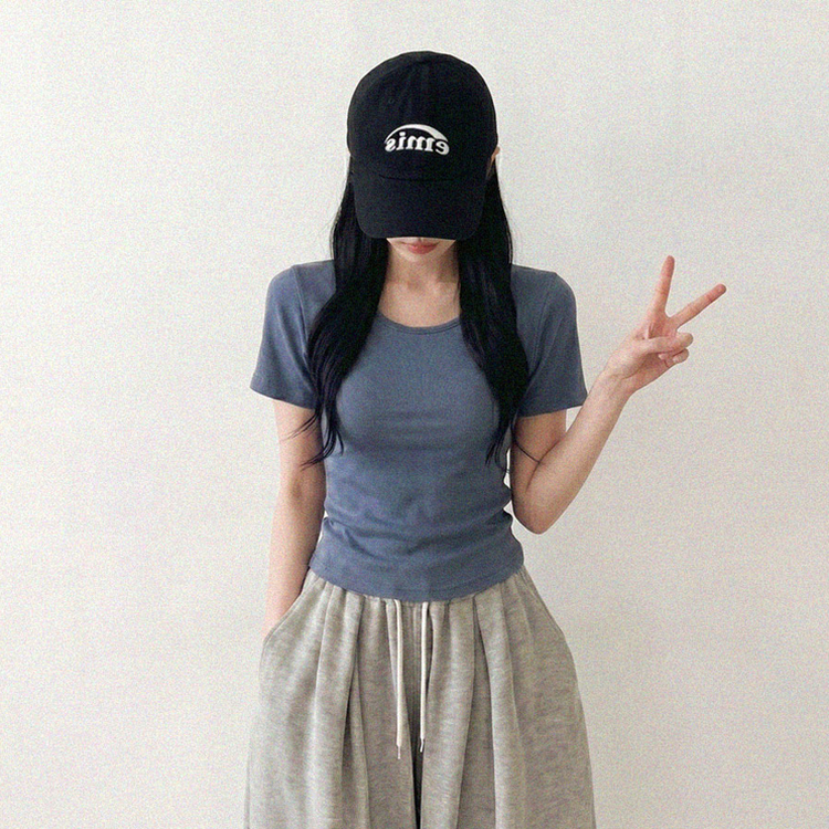 クロップ半袖Tシャツ(5color) NAVY