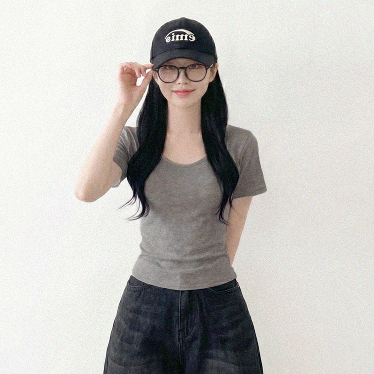 クロップ半袖Tシャツ(5color) GRAY