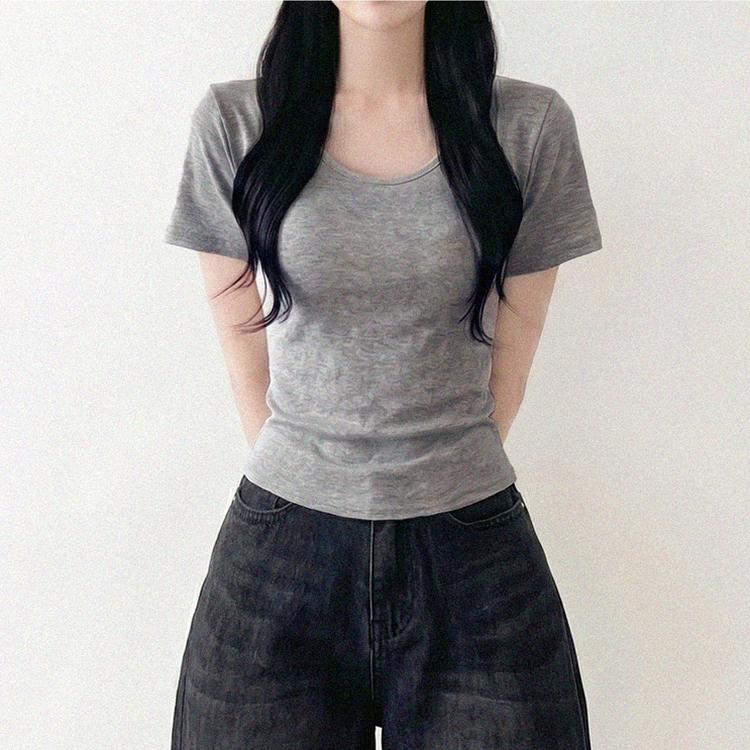 クロップ半袖Tシャツ(5color) GRAY