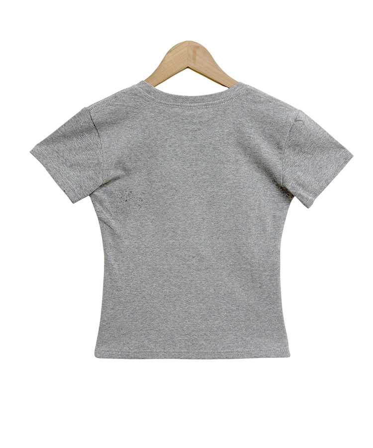 チェリープリントスリム半袖Tシャツ