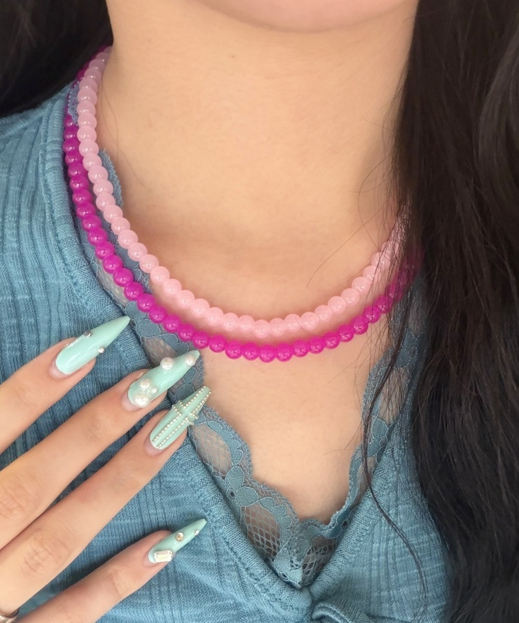 アクアビーズネックレス HOT PINK