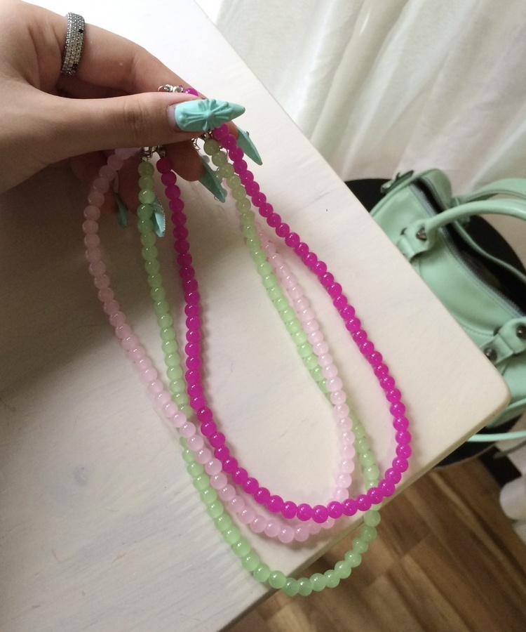 アクアビーズネックレス LIGHT PINK