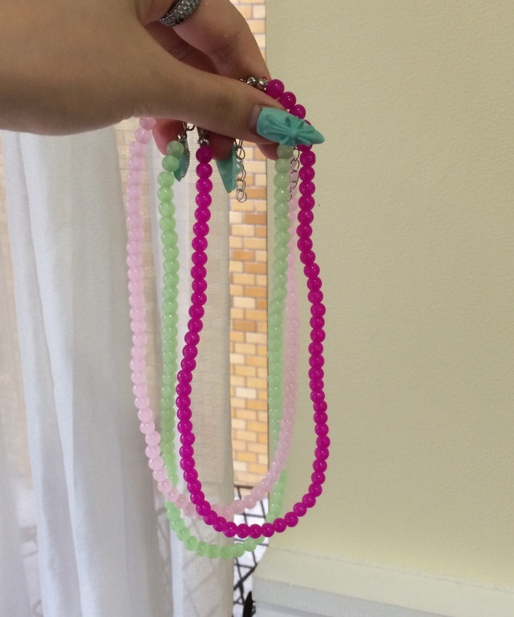 アクアビーズネックレス LIGHT PINK