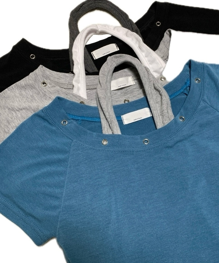 アイレットレイヤードスリム半袖Tシャツ