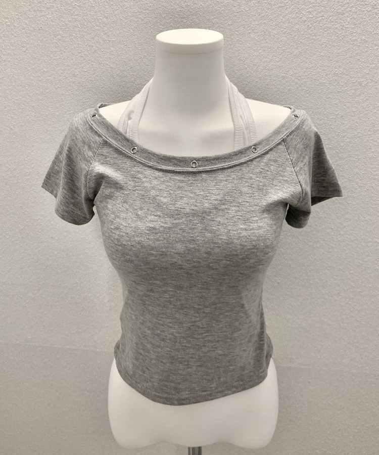 アイレットレイヤードスリム半袖Tシャツ
