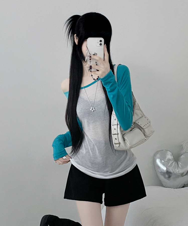 シアーラグラン長袖Tシャツ(5color) AQUA BLUE