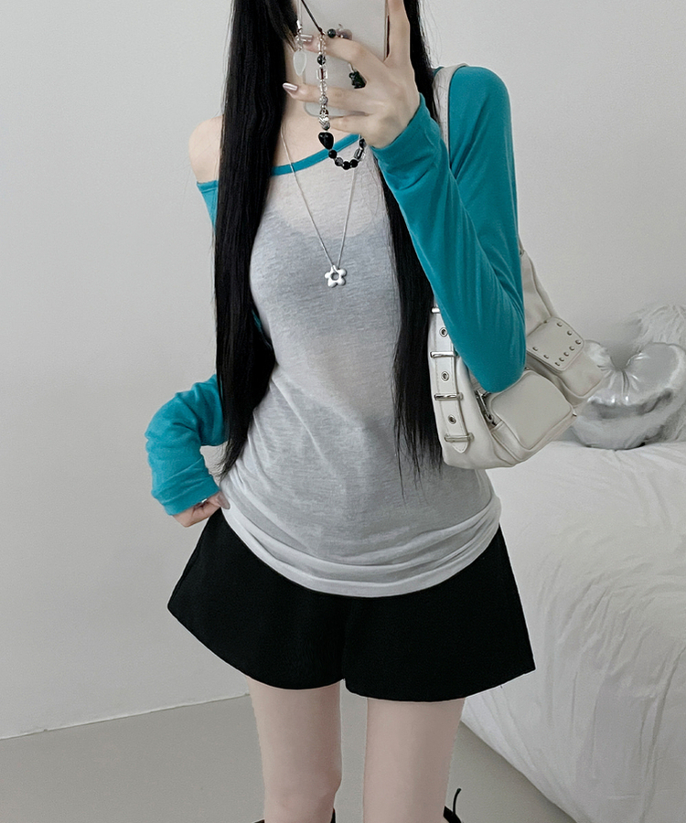 シアーラグラン長袖Tシャツ(5color) AQUA BLUE