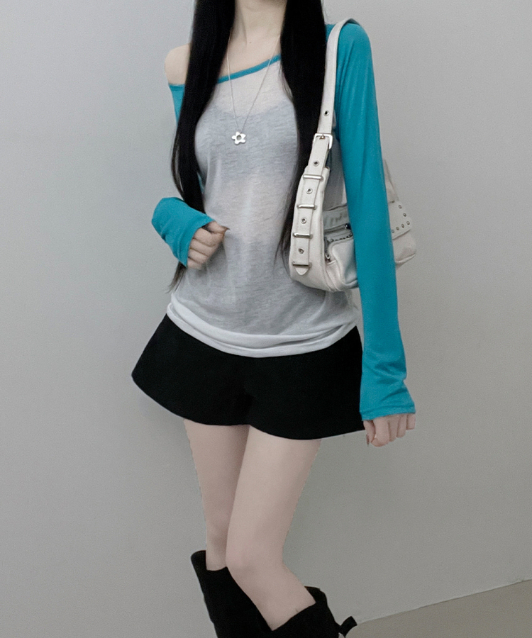シアーラグラン長袖Tシャツ(5color) AQUA BLUE