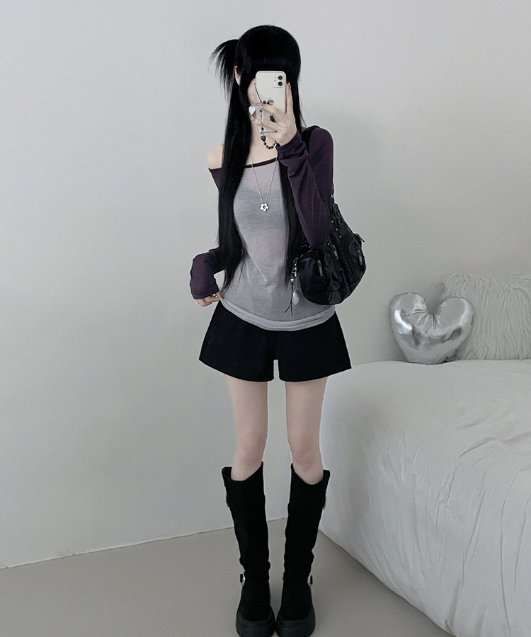 シアーラグラン長袖Tシャツ(5color) PURPLE