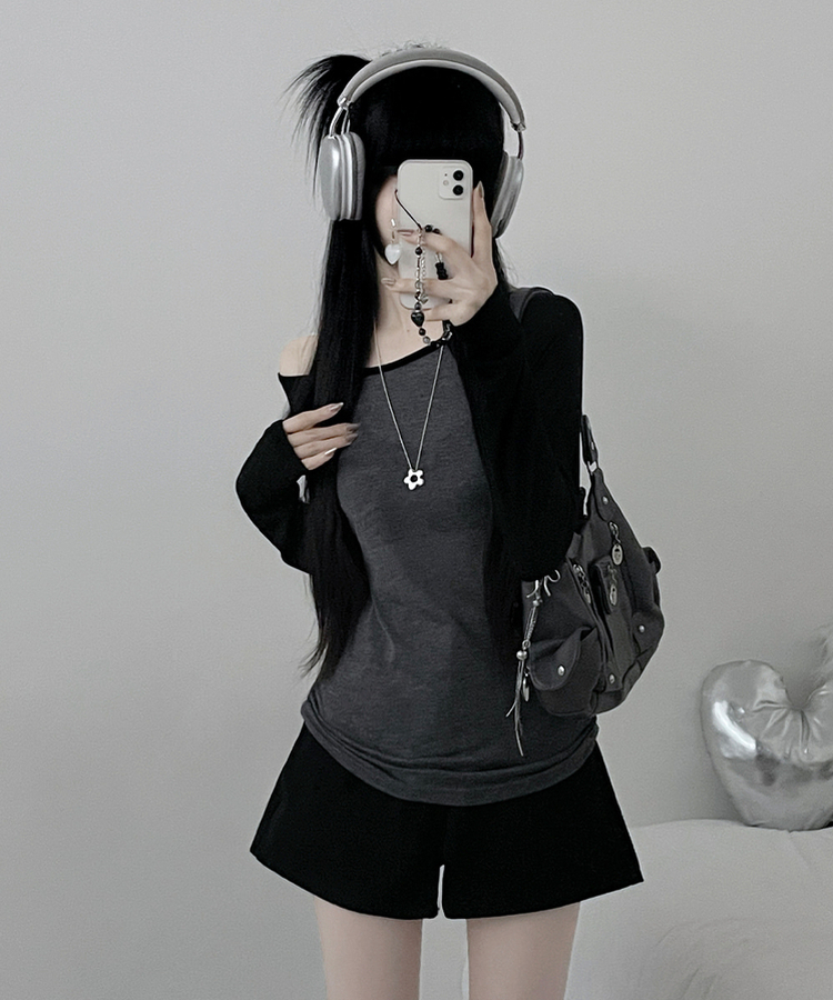 シアーラグラン長袖Tシャツ(5color) BLACK