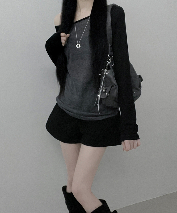シアーラグラン長袖Tシャツ(5color) BLACK