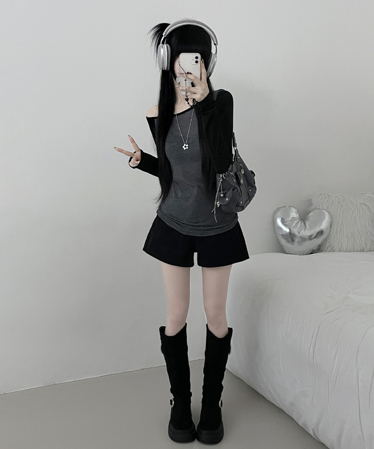 シアーラグラン長袖Tシャツ(5color) BLACK