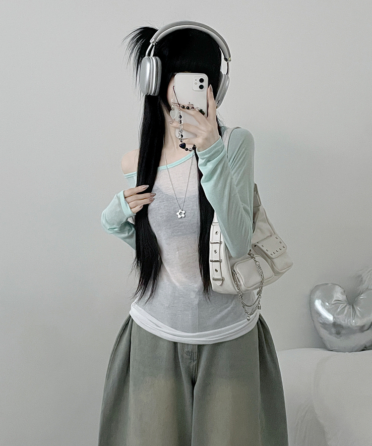 シアーラグラン長袖Tシャツ(5color) MINT
