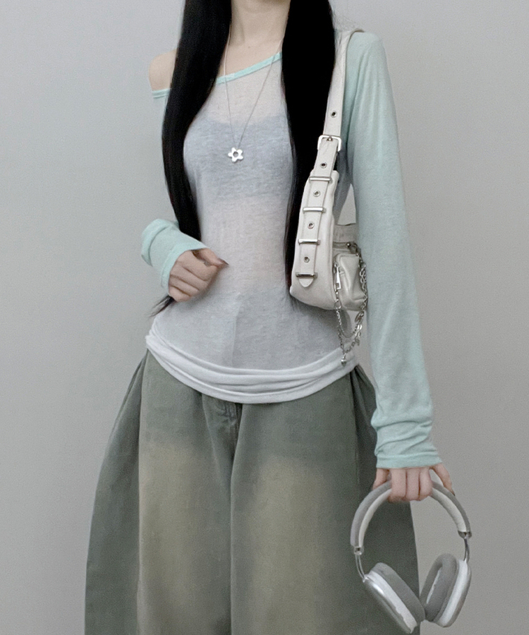 シアーラグラン長袖Tシャツ(5color) MINT