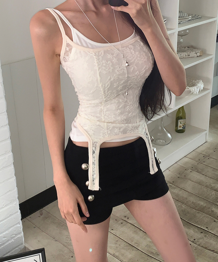フラワーシースルーカットアウトキャミソール CREAM
