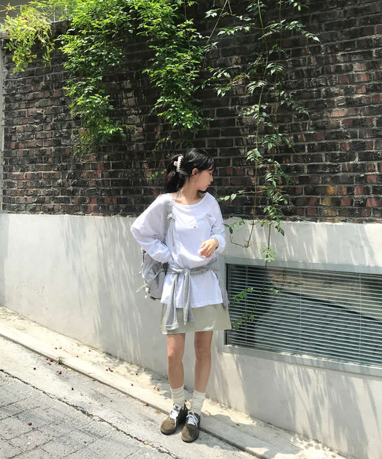 フラワーサテンスカート MINT