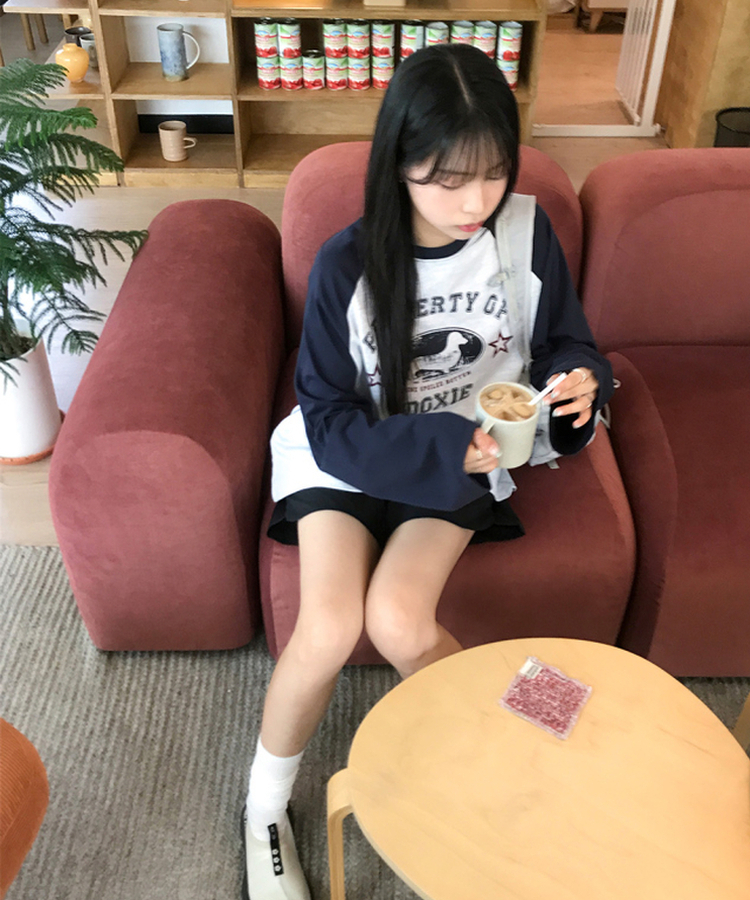ラグランビンテージ長袖Tシャツ MELANGE WHITE
