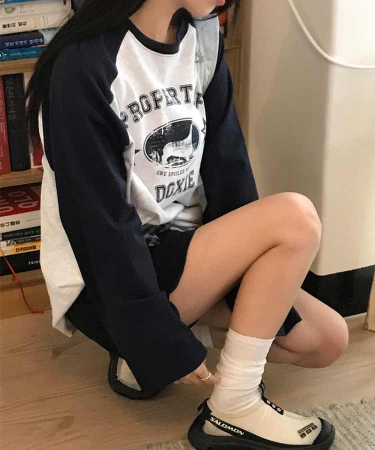 ラグランビンテージ長袖Tシャツ MELANGE WHITE