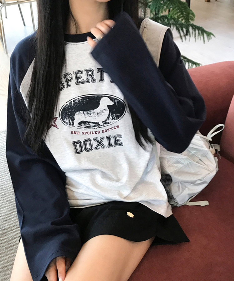 ラグランビンテージ長袖Tシャツ MELANGE WHITE
