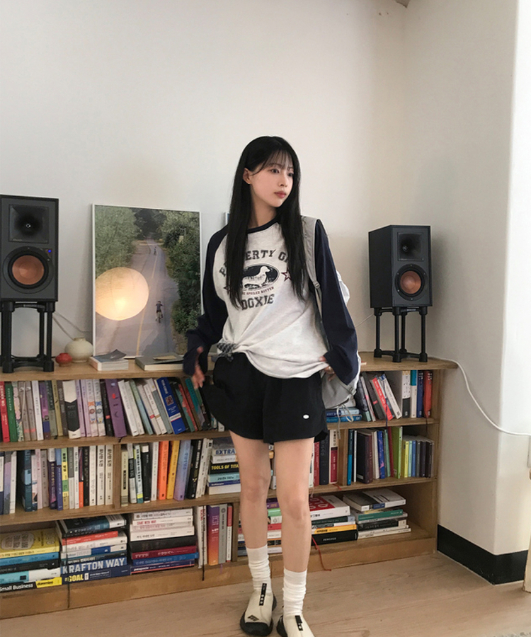ラグランビンテージ長袖Tシャツ MELANGE WHITE