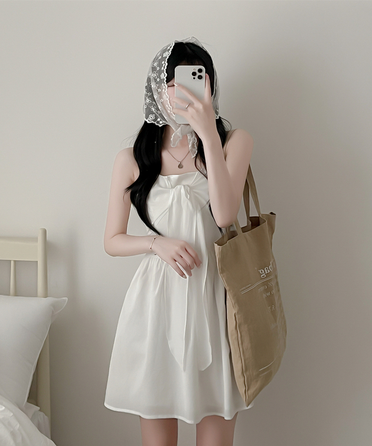 リボンキャミソールワンピース WHITE