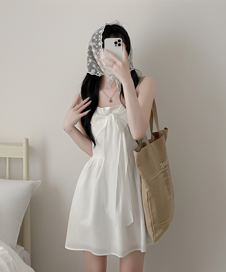リボンキャミソールワンピース WHITE