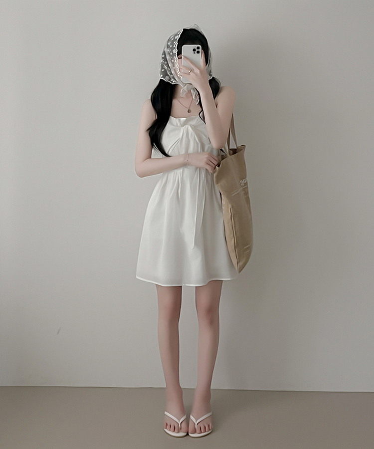 リボンキャミソールワンピース WHITE