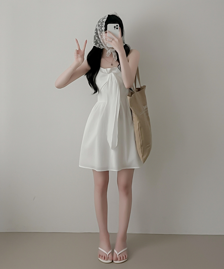 リボンキャミソールワンピース WHITE