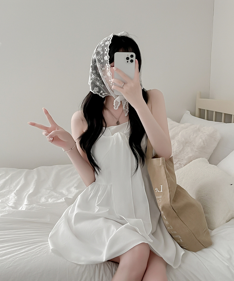 リボンキャミソールワンピース WHITE