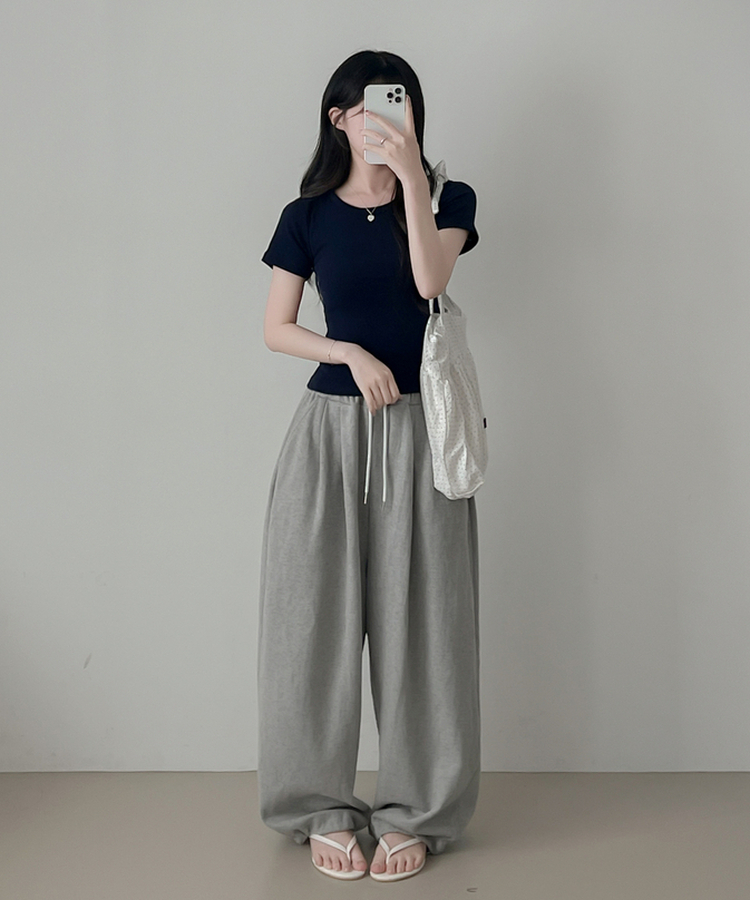 ベーシックスリム半袖Tシャツ(9color) NAVY