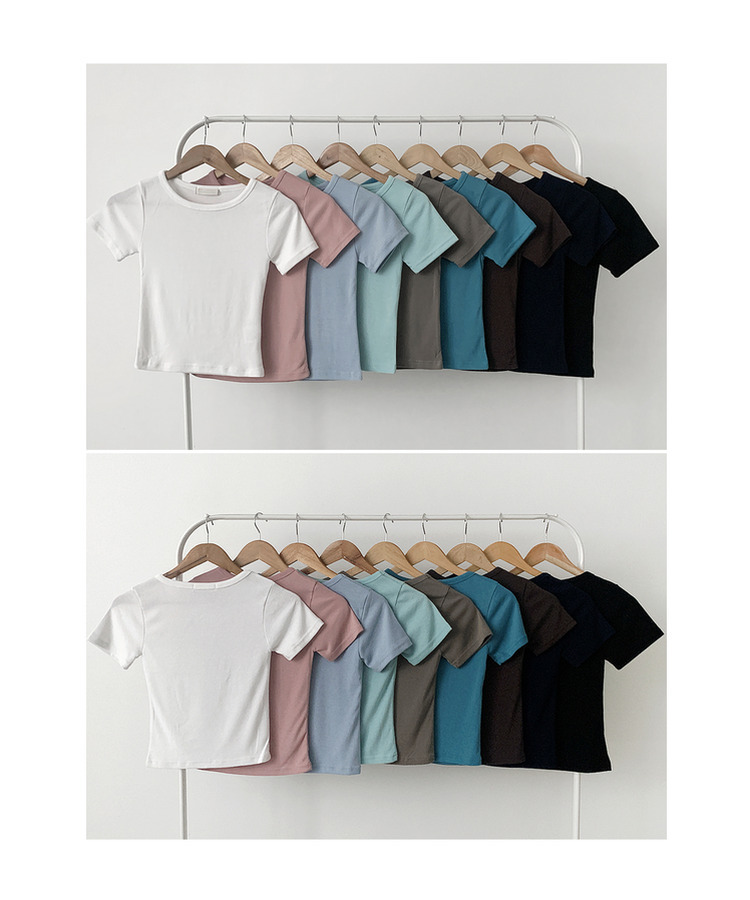 ベーシックスリム半袖Tシャツ(9color)