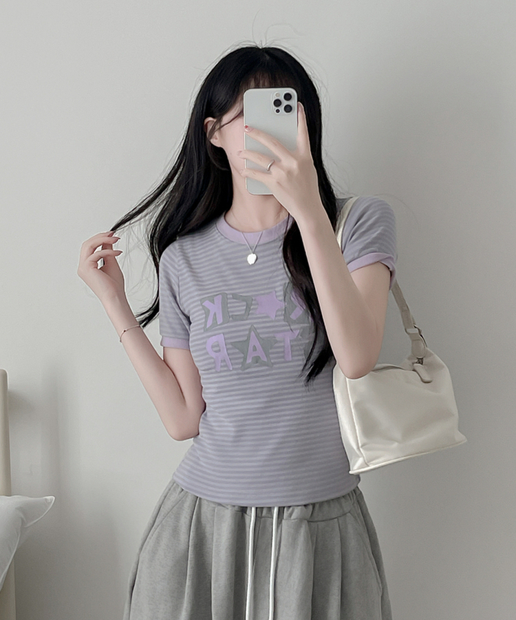 スターストライプ半袖Tシャツ PURPLE