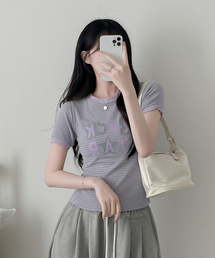 スターストライプ半袖Tシャツ PURPLE