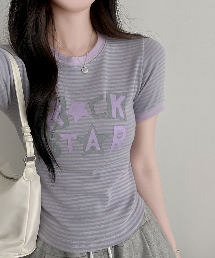 スターストライプ半袖Tシャツ PURPLE