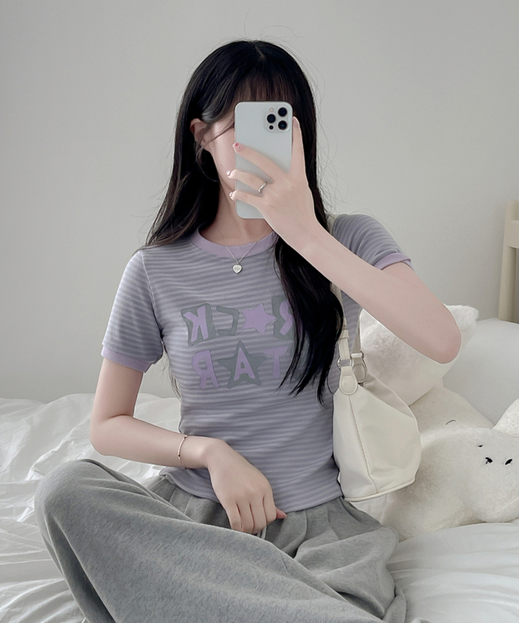 スターストライプ半袖Tシャツ PURPLE