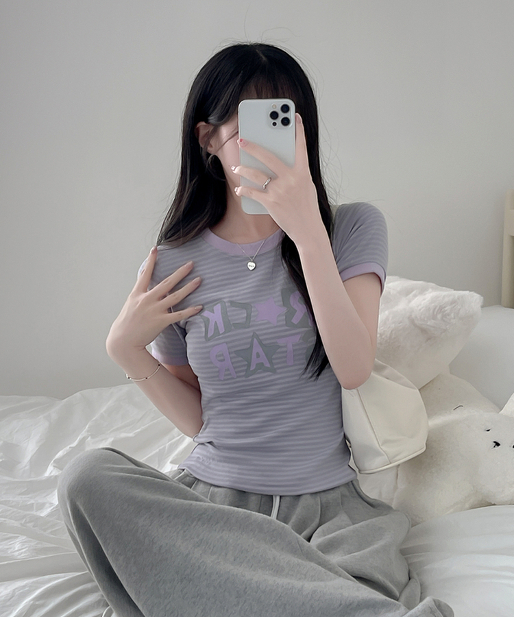 スターストライプ半袖Tシャツ PURPLE