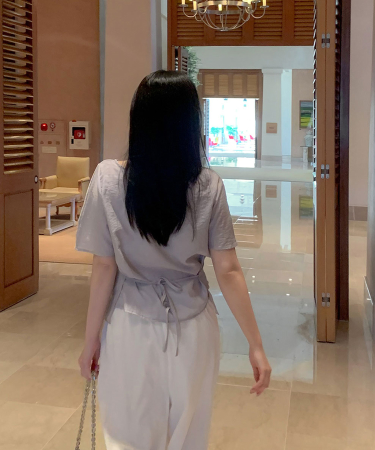 【丈別】ナイロンワイドウエストゴムパンツ IVORY