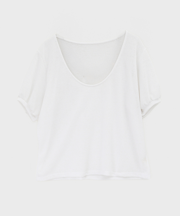 ディープUネックサマーニットTシャツ