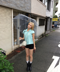 스트라이프 더블 버튼 블라우스 민트