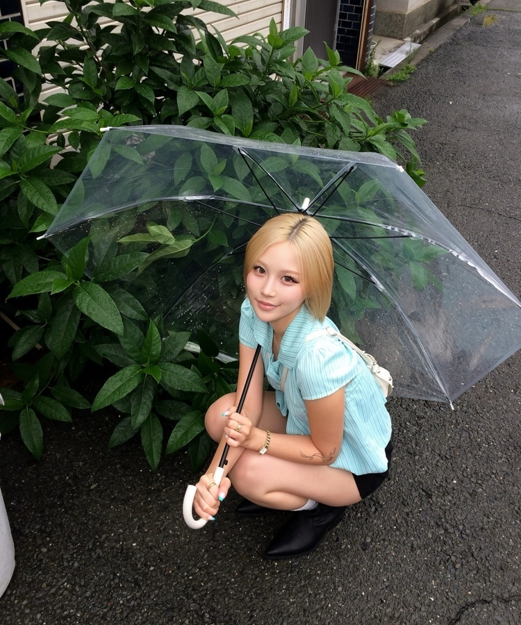 스트라이프 더블 버튼 블라우스 민트