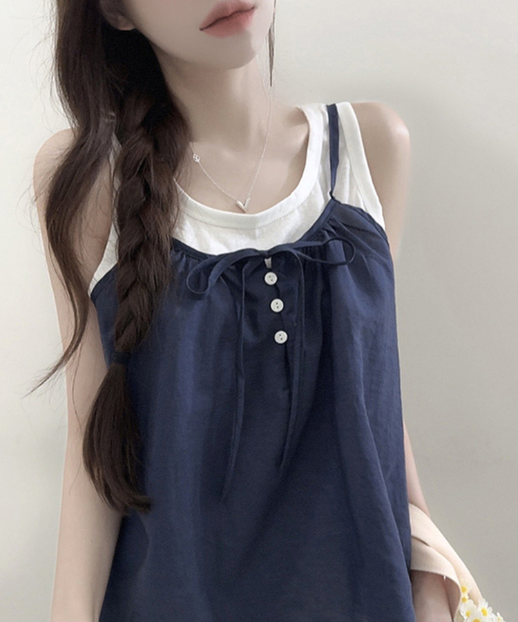 【SET】リボンキャミソール ベーシックキャミソール(5color) DARK BLUE