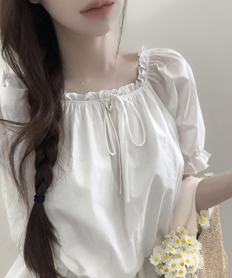 オフショルダーフリルバルーンブラウス IVORY
