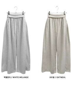 폴딩트레이닝사이드스냅핀턱와이드롱팬츠
