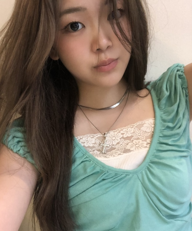 셔링 사이드 리본 브이넥 나시 민트