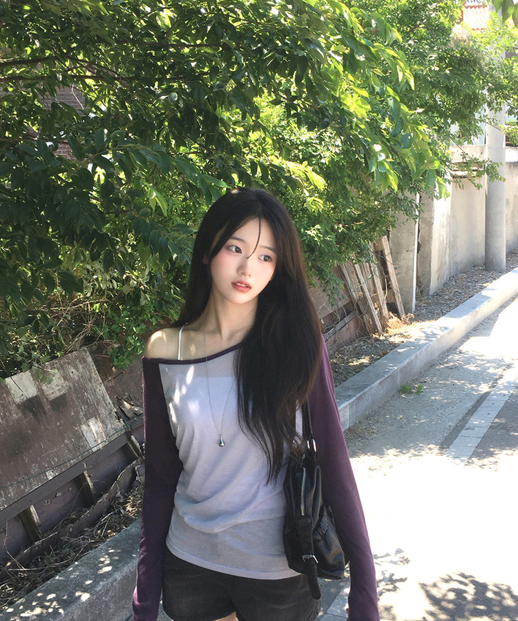 ラグラン長袖Tシャツ(5color) PURPLE