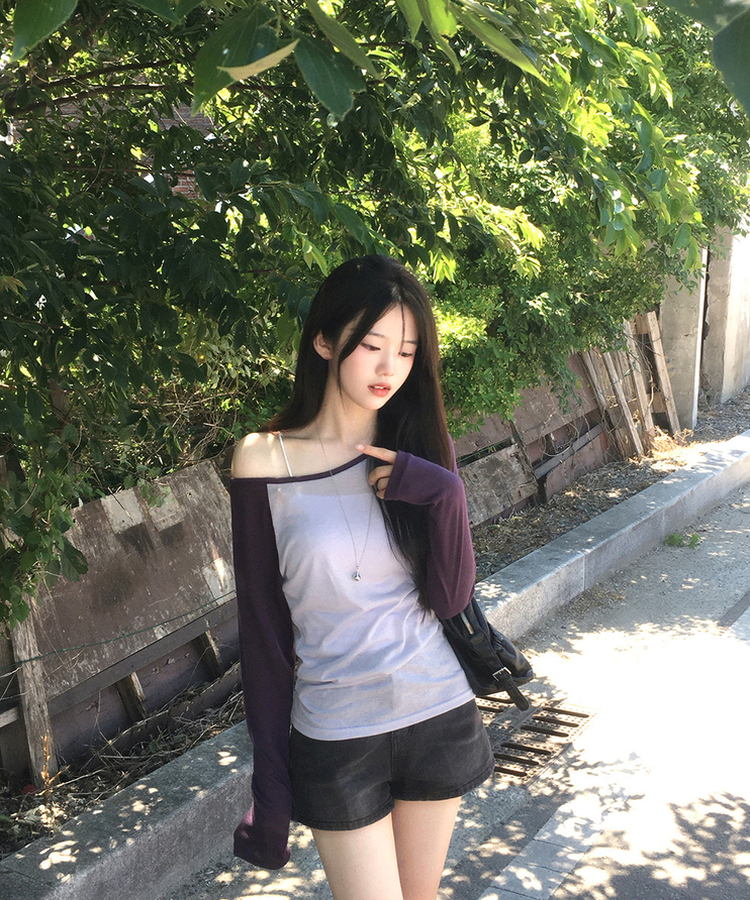 ラグラン長袖Tシャツ(5color) PURPLE