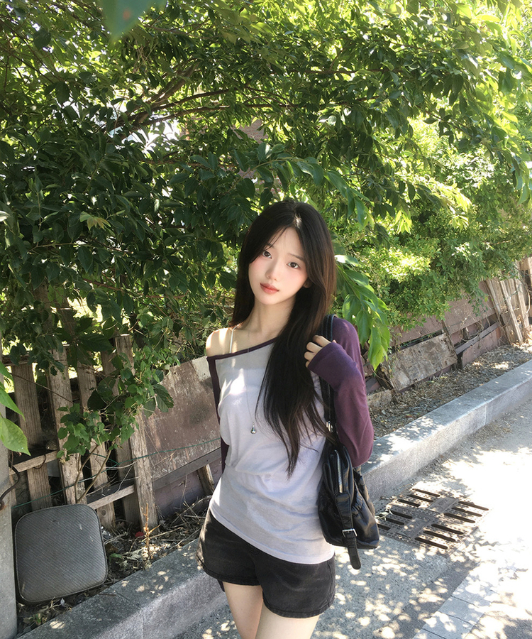 ラグラン長袖Tシャツ(5color) PURPLE